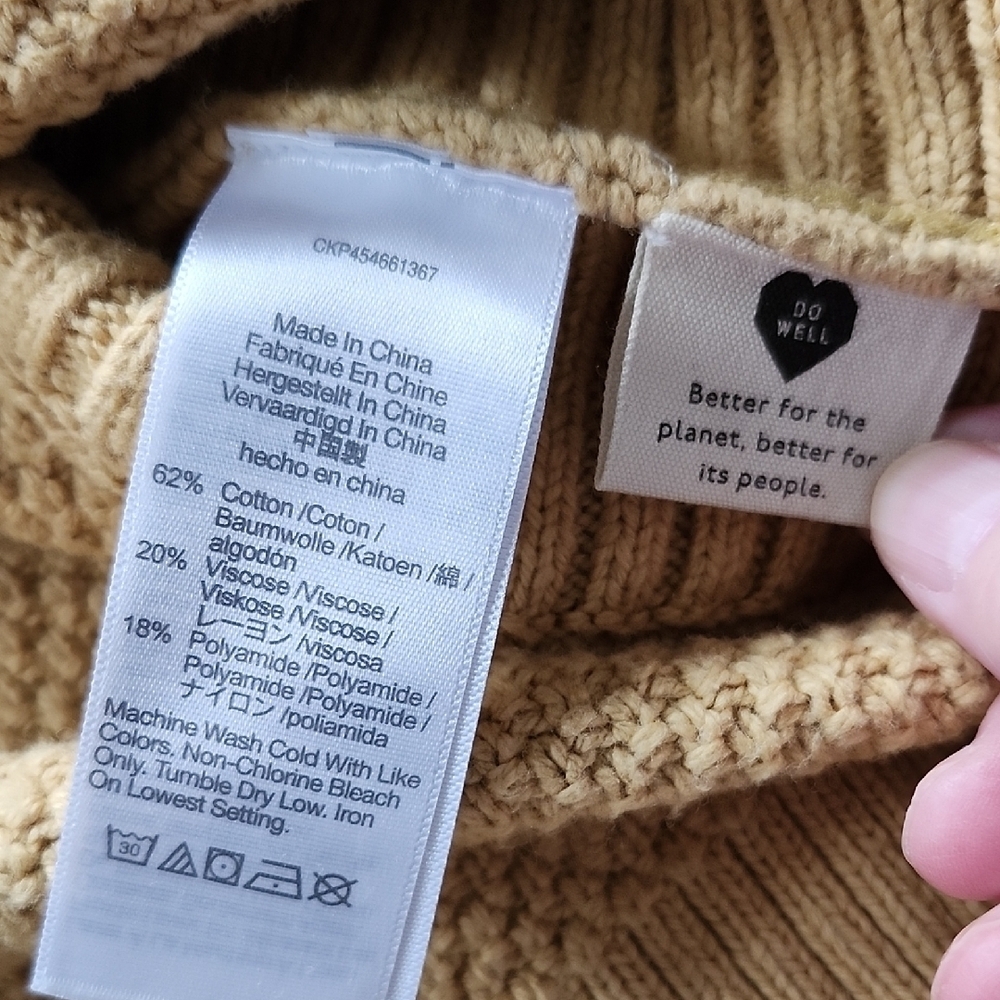 Madewell Kristina Cotton Blend Crew Maize Yellow Pullover Women's Sweater XL - Picture 3 of 5